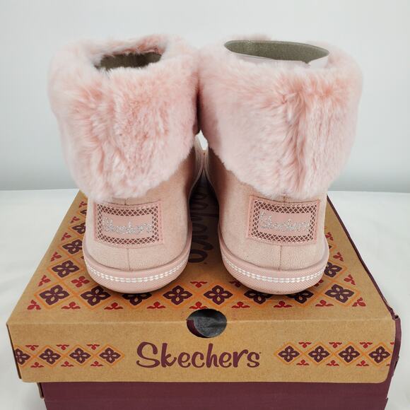 Skechers Cozy Campfire Slipper Boots Faux Fur Meant to Be Blush Womens 5 New - Picture 4 of 7